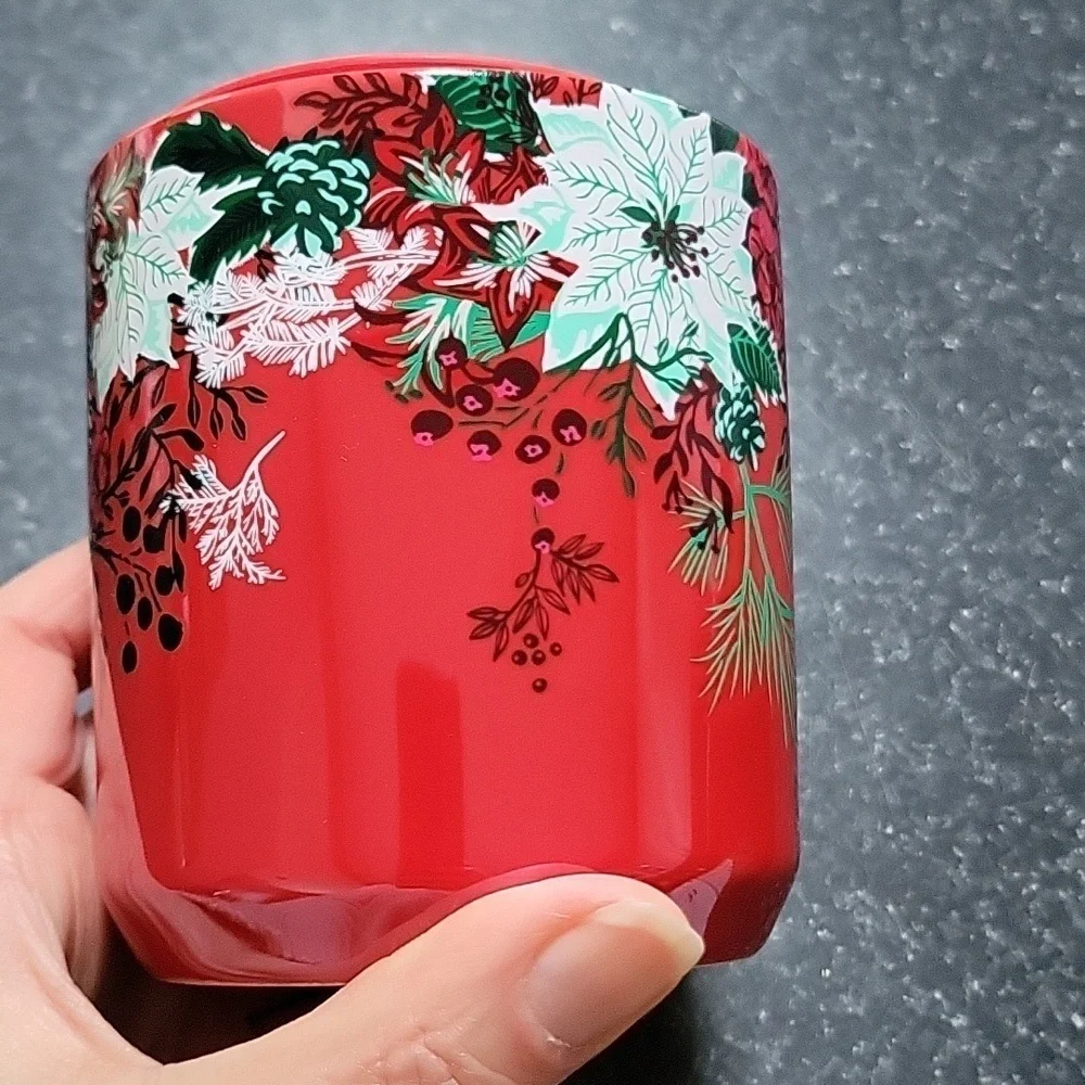 Starbucks Holiday Red White Green Poinsettia Christmas 2022 Ceramic Mug Cup 8oz